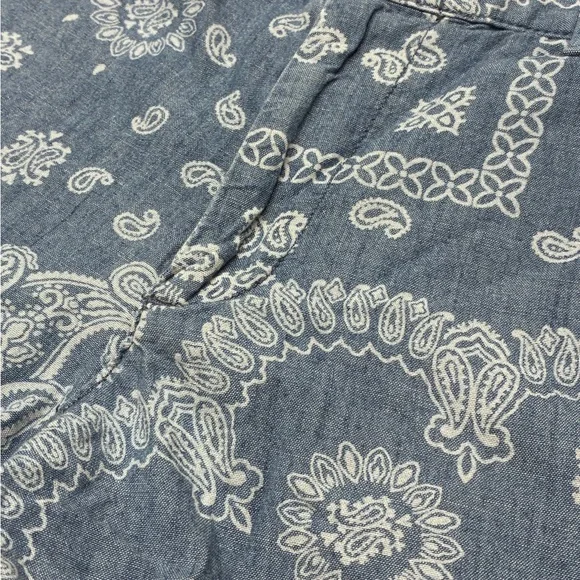 Polo by Ralph Lauren Blue Bandana Paisley Chambray Jean Shorts Women’s Size 4 - Picture 6 of 9